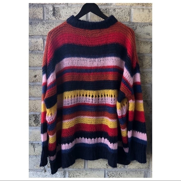 ZARA Oversized Multi-Coloured Mohair Sweater - Picture 2 of 8